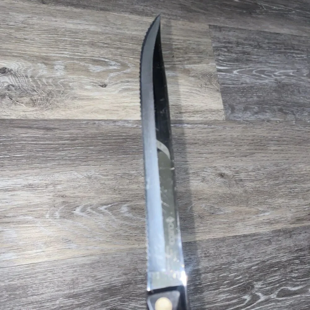 Vintage Cutco 1729 JI Carver Knife Serrated Edge With Classic Dark Brown Handle